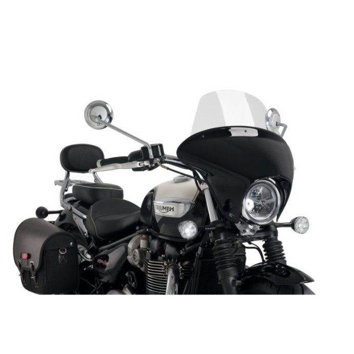 Pare-Brise retro vintage Batwing SML Touring 21117 Puig pour Triumph Bonneville Speedmaster 2018 et + Couleur Puig:Fumé Clair