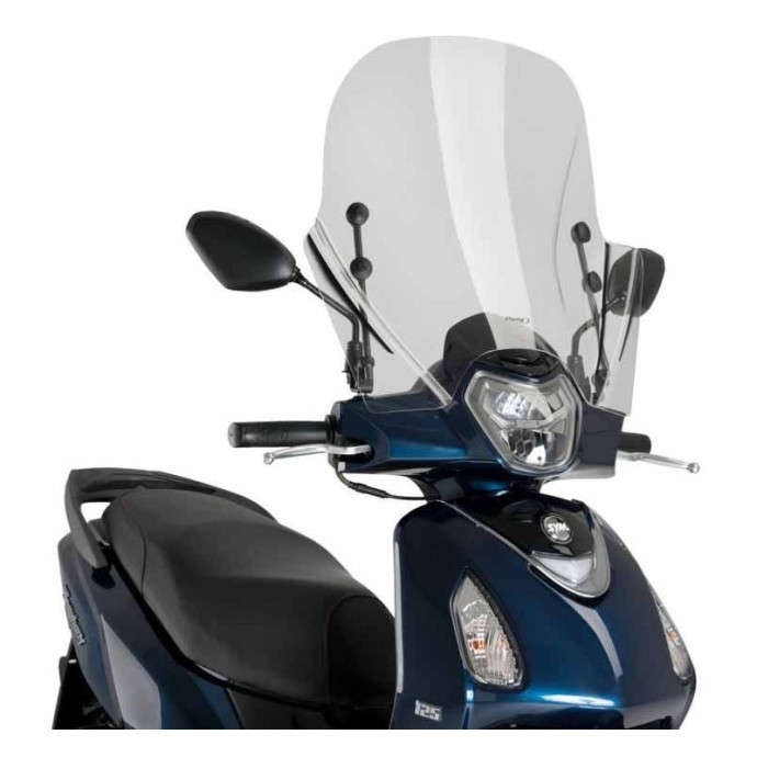 Pare-brise T.X. 20701 Puig pour SYM Symphony 125 2021 et + Couleur Puig:Transparent