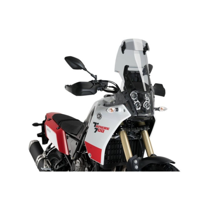 Puig -  3728 - Bulle touring avec visière pour Yamaha TENERE 700 2019-2020 Couleur Puig:Fumé Clair