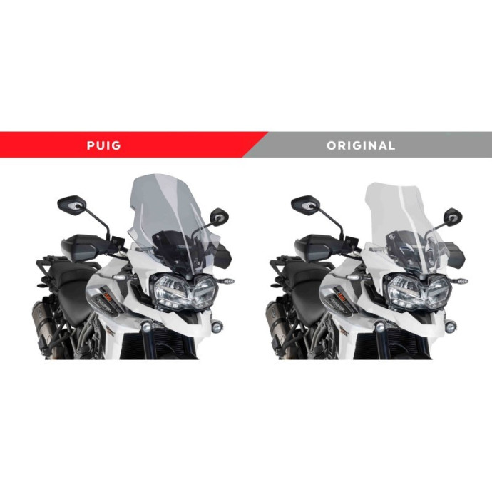 Puig - Bulle Touring 9613 - Triumph Tiger Explorer XC, XR 2018 et + Couleur Puig:Fumé Clair