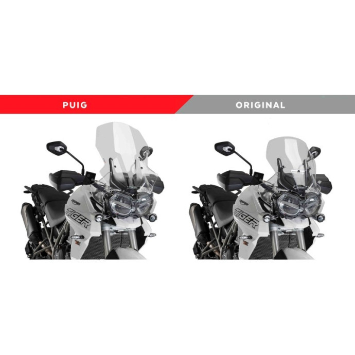 Puig - Bulle Touring 9656 - Triumph Tiger 800 XRX, XCX 2018 et + Couleur Puig:Fumé Clair