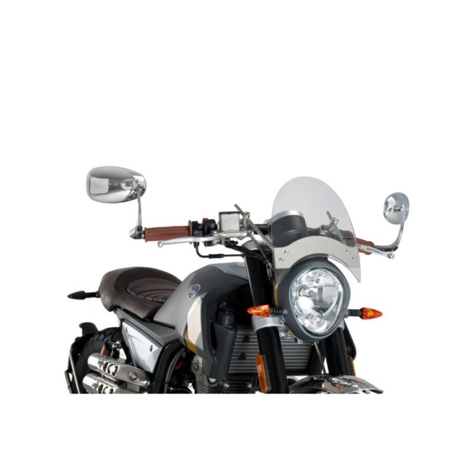 Puig - Pare-brise Roadster  5932 universel - FIXATIONS AU GUIDON DE 22/26 mm. Couleur Puig:Fumé Clair