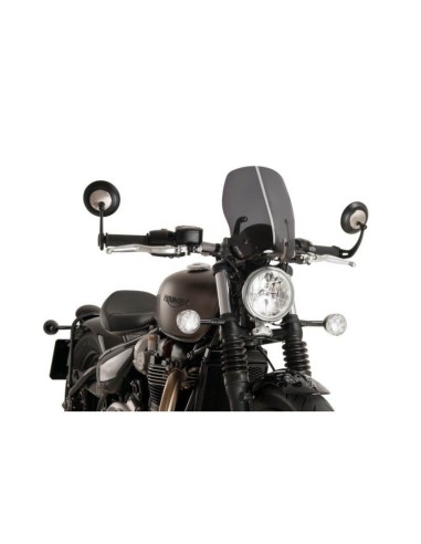 Puig - Saut de vent Naked New Generation Touring 9437 - Triumph BONNEVILLE BOBBER 2017-2019 Couleur Puig:Fumé Foncé