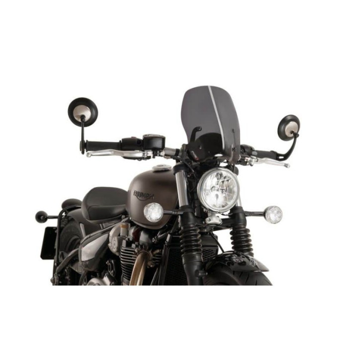 Puig - Saut de vent Naked New Generation Touring 9437 - Triumph BONNEVILLE BOBBER 2017-2019 Couleur Puig:Fumé Foncé