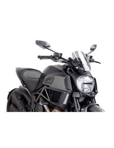 Puig - Saut-vent Naked New Generation Sport 7592 - Ducati DIAVEL 2014-2018 Couleur Puig:Fumé Clair