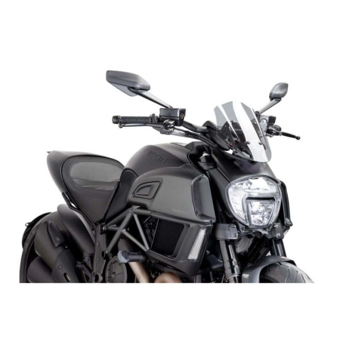 Puig - Saut-vent Naked New Generation Sport 7592 - Ducati DIAVEL 2014-2018 Couleur Puig:Fumé Clair