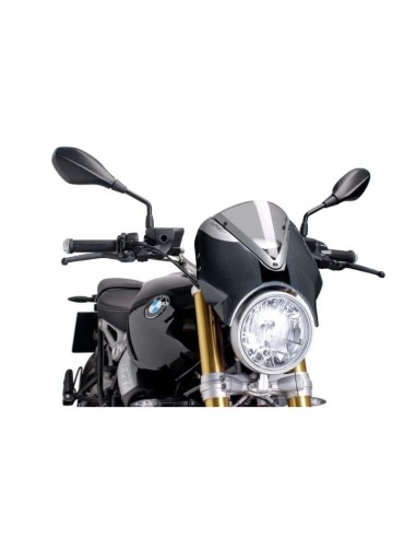 Puig Pare-brise Retrovision 7559 Look Carbone - BMW R NINE T 2014-2019, R NINE T PURE 2017 et + Couleur Puig:Fumé Clair