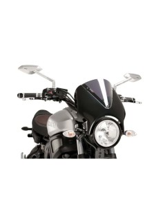 Puig Pare-brise Retrovision 9560 Noir Mat - Yamaha XSR700 et XSR900 2016 et +, XSR700 XTRIBUTE 2019 et + Couleur Puig:Fumé Clair