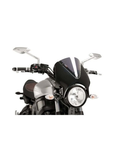 Puig Pare-brise Retrovision 9560 Noir Mat - Yamaha XSR700 et XSR900 2016 et +, XSR700 XTRIBUTE 2019 et + Couleur Puig:Fumé Clair