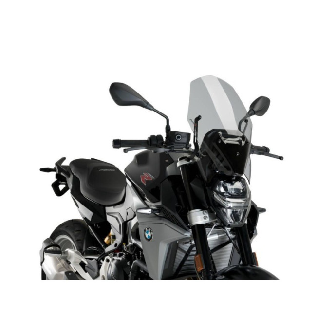 Saute vent Naked New Generation Touring 20362 Puig pour motos avec support origine sur BMW F900R 2020 et + Couleur Puig:Fumé Cla