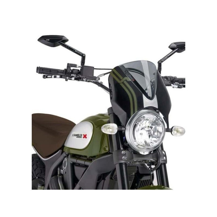Saute-Vent Retrovision 7652 Puig Noir pour Ducati Scrambler Couleur Puig:Fumé Clair